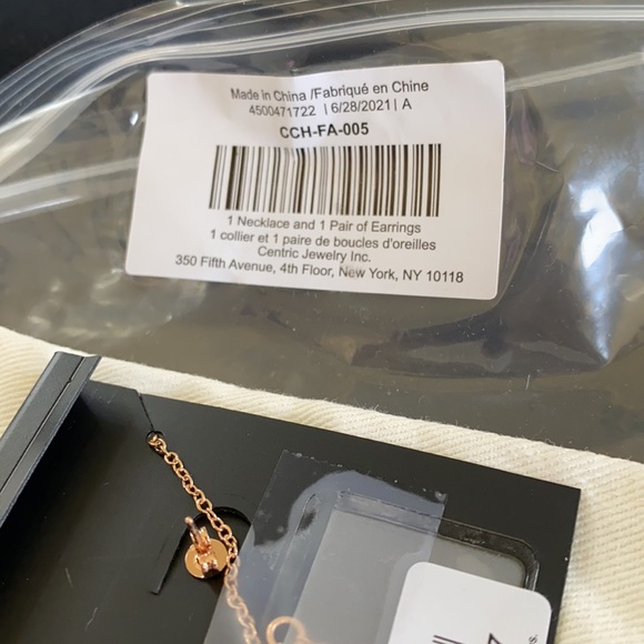 NWT Coach Rose Gold Necklace and Earring Set - Picture 4 of 4